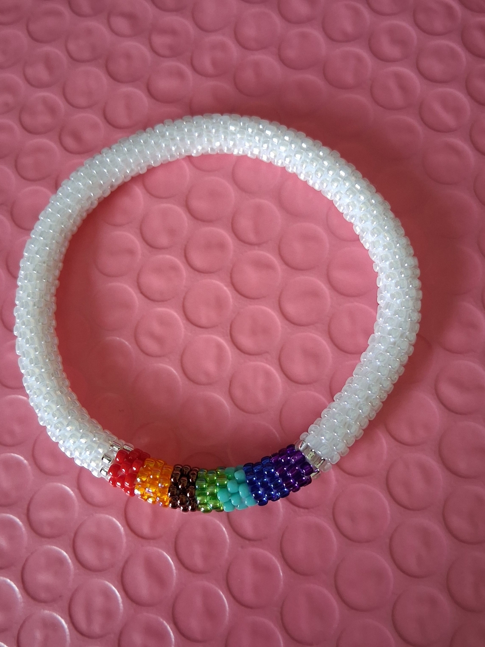 Sashka White Chakra Beaded Bracelet Roll on NEW